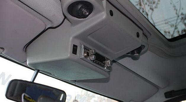 Консоль потолочная для установки р/c УАЗ Патриот с штатным люком, без выреза под р/c, серая