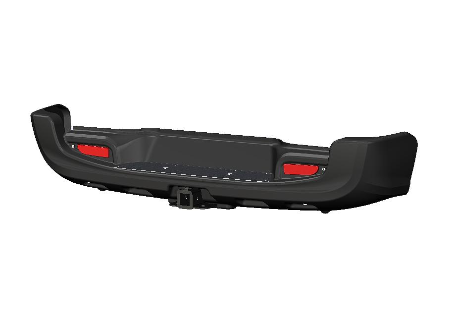 Бампер АВС-Дизайн задний с квадратом под дополнительное оборудование Toyota Hilux 2015- черный