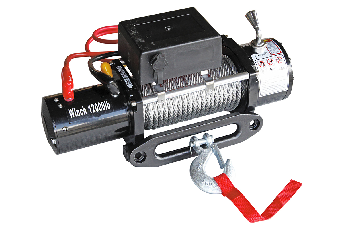 Лебёдка электрическая 12V Electric Winch 12000 lbs 5443 кг (чугунный клюз)